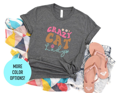 Crazy Cat Lady T-shirt, Cat Fishing Shirt, Floral Cat Shirt, Cat Shirt For Kids, Funny Cat Shirt, Shirt For Cat Lover, Funny Cat Shirt